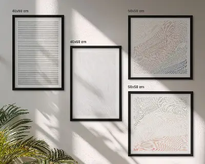 Set de tablouri gata de agățat cu structuri luminoase și modele de nisip