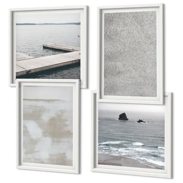 Compoziție de tablouri pentru perete cu design abstract modern în texturi