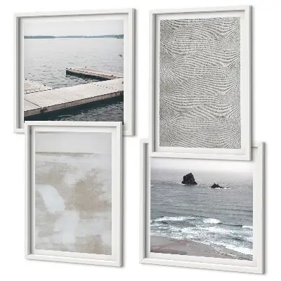 Compoziție de tablouri pentru perete cu design abstract modern în texturi