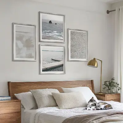 Compoziție de tablouri pentru perete cu design abstract modern în texturi