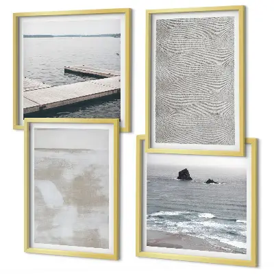 Compoziție de tablouri pentru perete cu design abstract modern în texturi