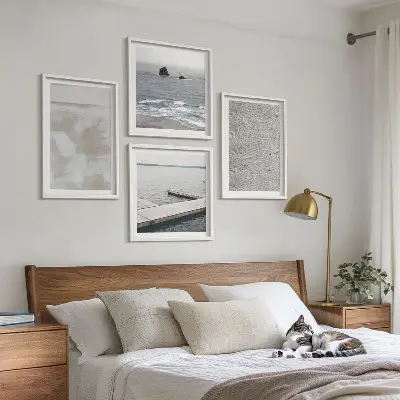 Compoziție de tablouri pentru perete cu design abstract modern în texturi