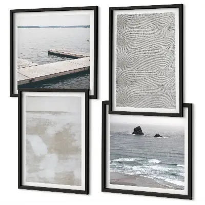 Compoziție de tablouri pentru perete cu design abstract modern în texturi