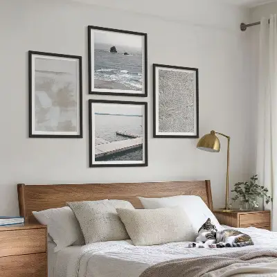 Compoziție de tablouri pentru perete cu design abstract modern în texturi