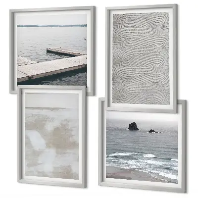 Compoziție de tablouri pentru perete cu design abstract modern în texturi