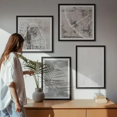 Set de tablouri cu forme moderne abstracte gata de agățat