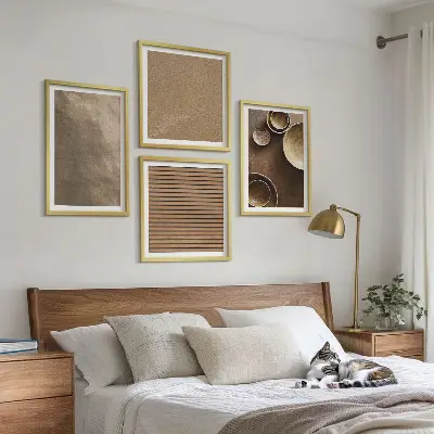 Compoziție de tablouri pentru perete cu structuri moderne din piatră