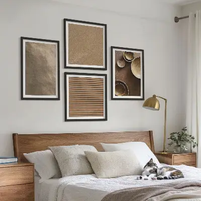 Compoziție de tablouri pentru perete cu structuri moderne din piatră