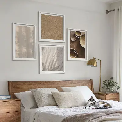 Set de tablouri gata de agățat cu structuri și texturi în stil minimalist