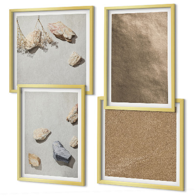 Set tablouri gata de agățat Structuri naturale cu pietre de plajă