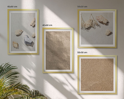 Set tablouri gata de agățat Structuri naturale cu pietre de plajă