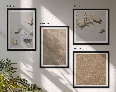 Set tablouri gata de agățat Structuri naturale cu pietre de plajă