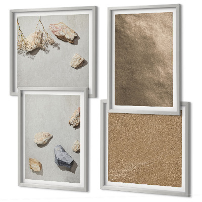 Set tablouri gata de agățat Structuri naturale cu pietre de plajă