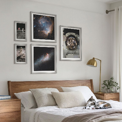 Decorațiune de perete set tablouri Astronauții care aterizează pe Lună
