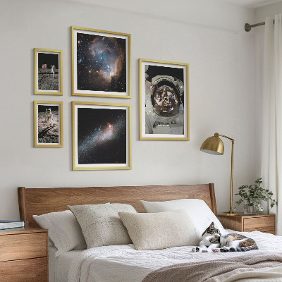 Decorațiune de perete set tablouri Astronauții care aterizează pe Lună