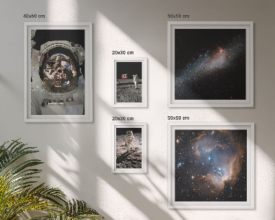Decorațiune de perete set tablouri Astronauții care aterizează pe Lună
