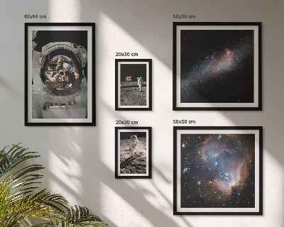 Decorațiune de perete set tablouri Astronauții care aterizează pe Lună