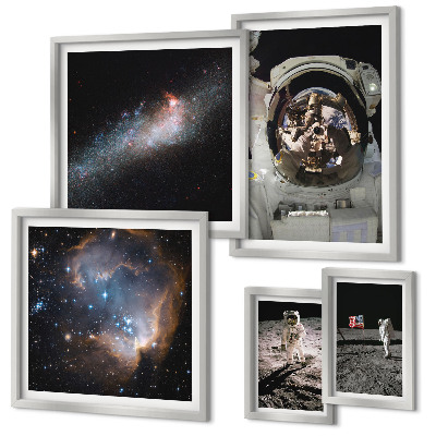 Decorațiune de perete set tablouri Astronauții care aterizează pe Lună