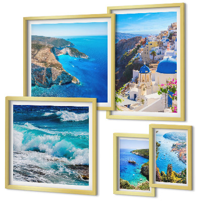 Decorațiune de perete set tablouri Peisajul Mării Egee