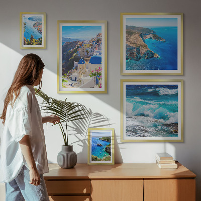 Decorațiune de perete set tablouri Peisajul Mării Egee