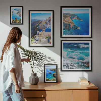 Decorațiune de perete set tablouri Peisajul Mării Egee