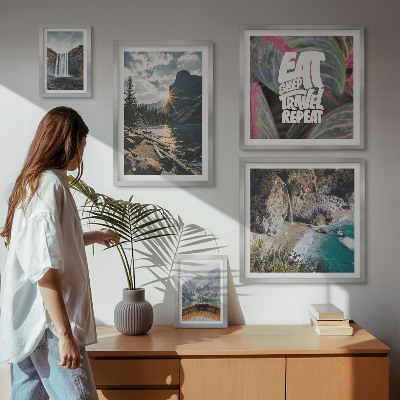 Decorațiune de perete set tablouri Peisaje cu cascade de munte