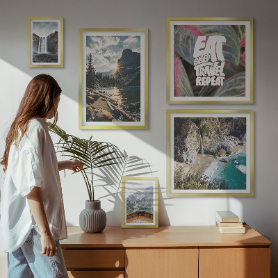 Decorațiune de perete set tablouri Peisaje cu cascade de munte