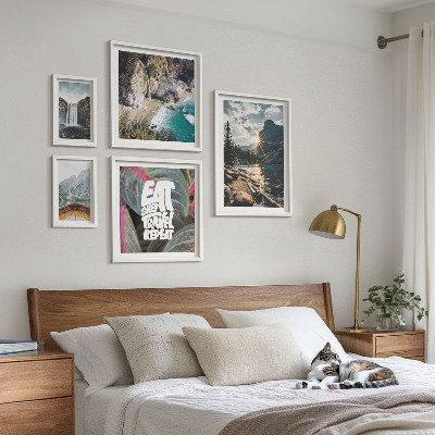 Decorațiune de perete set tablouri Peisaje cu cascade de munte