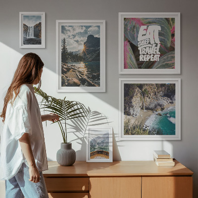 Decorațiune de perete set tablouri Peisaje cu cascade de munte