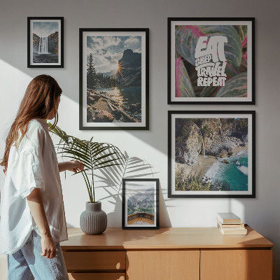 Decorațiune de perete set tablouri Peisaje cu cascade de munte