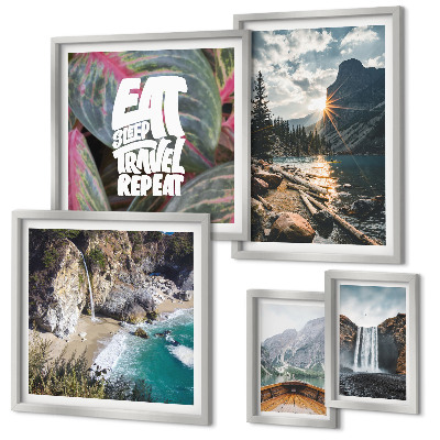 Decorațiune de perete set tablouri Peisaje cu cascade de munte