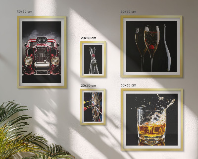 Polyptic înrămat Teme elegante retro pentru mașini și băuturi