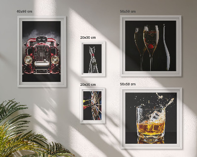 Polyptic înrămat Teme elegante retro pentru mașini și băuturi