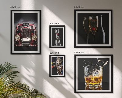 Polyptic înrămat Teme elegante retro pentru mașini și băuturi