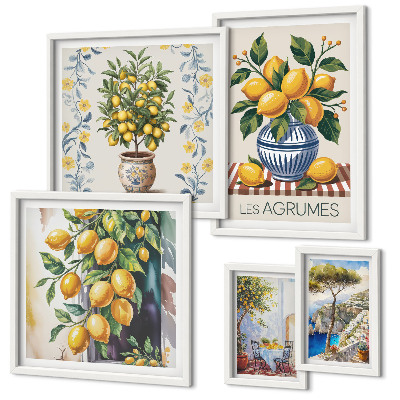 Decorațiune de perete set tablouri Citrice în stil mediteranean