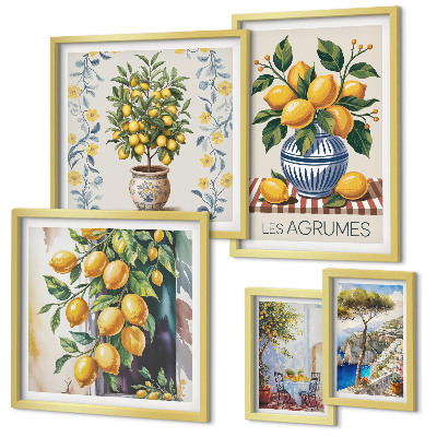 Decorațiune de perete set tablouri Citrice în stil mediteranean