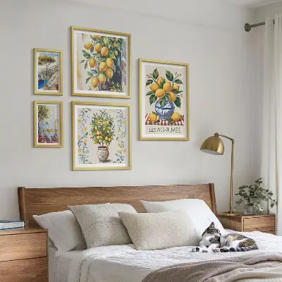 Set tablouri pentru perete cu citrice în stil mediteranean