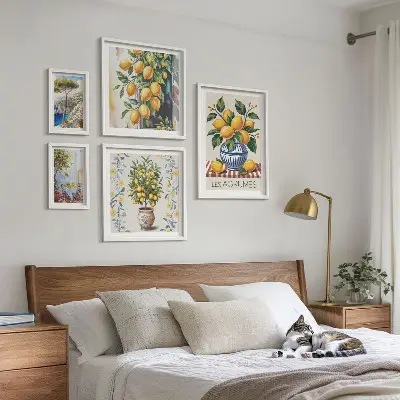 Set tablouri pentru perete cu citrice în stil mediteranean