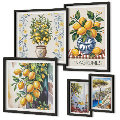 Decorațiune de perete set tablouri Citrice în stil mediteranean