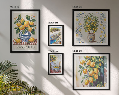 Decorațiune de perete set tablouri Citrice în stil mediteranean