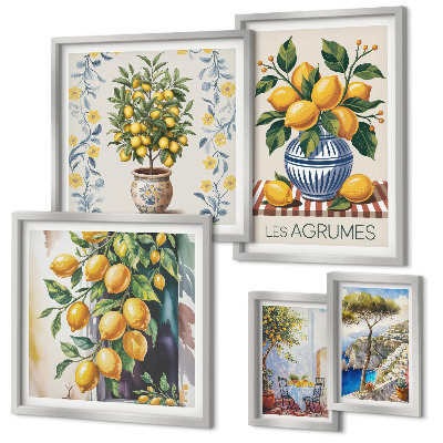 Decorațiune de perete set tablouri Citrice în stil mediteranean