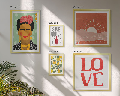 Polyptic înrămat Femeie cu flori în stil boho