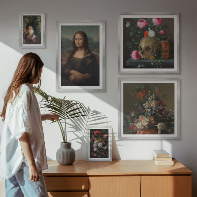 Decorațiune de perete set tablouri Portrete florale vintage