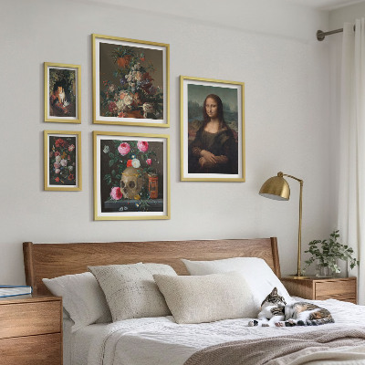 Decorațiune de perete set tablouri Portrete florale vintage