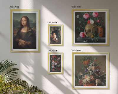 Decorațiune de perete set tablouri Portrete florale vintage