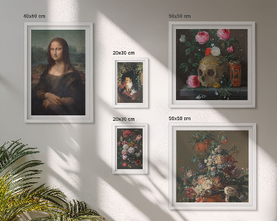 Decorațiune de perete set tablouri Portrete florale vintage