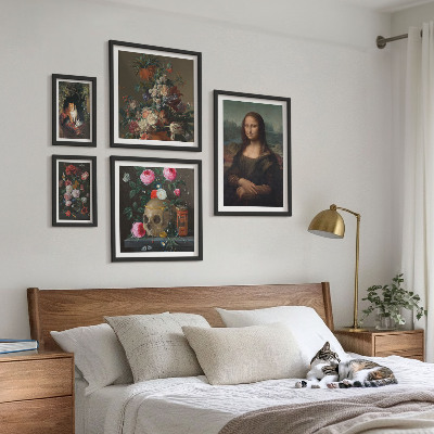 Decorațiune de perete set tablouri Portrete florale vintage