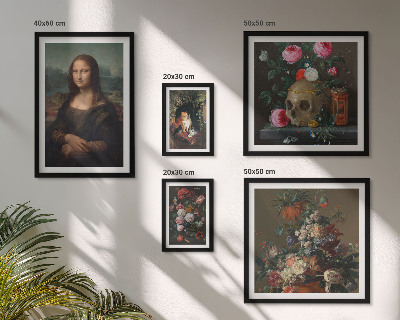 Decorațiune de perete set tablouri Portrete florale vintage