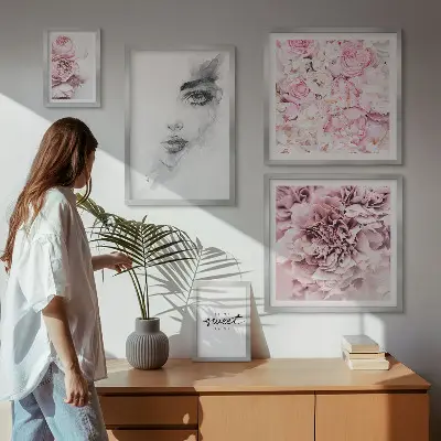 Set de tablouri decorative pentru perete un portret floral pentru casă