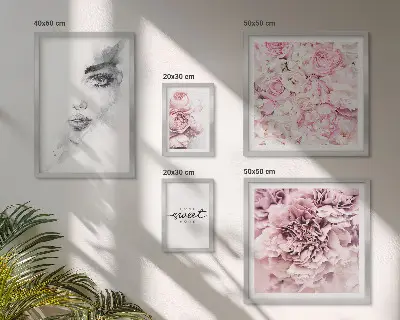 Set de tablouri decorative pentru perete un portret floral pentru casă